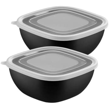 Jogo de Potes Tramontina MixColor Polipropileno Preto 2 Litros 2 Peças — Tramontina