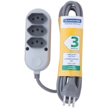 Extensão Multipla 3 Tomadas 2P+T 10 A 250 V Tramontina 3 m — Tramontina