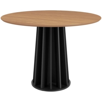 Mesa de Jantar Redonda em MDF 105 cm Freijó/Preto Fosco TM71 JPF Dalla Costa — Dalla Costa