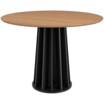 Mesa de Jantar Redonda em MDF 105 cm Freijó/Preto Fosco TM71 JPF Dalla Costa — Dalla Costa
