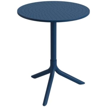 Mesa Redonda Livy Aurah 60x74,5cm Azul Petróleo em Polipropileno Plaxmetal — Plaxmetal
