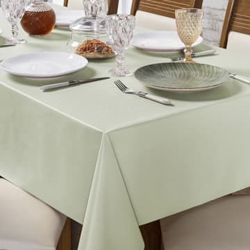 Toalha De Mesa PVC 2,50m x 1,40m Para Mesa 8 Lugares Lisa Térmica Impermeável Fácil de Limpar Bege — Casa Scarpa