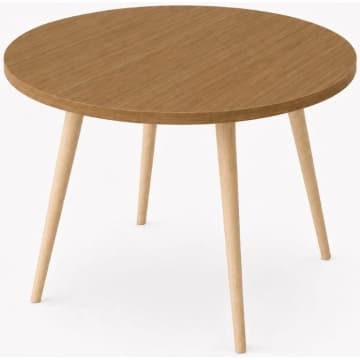 Mesa Jantar Sofia Redonda 80cm Freijó Natura 18mm Pés de Madeira Natural Marin — Marin Brasil