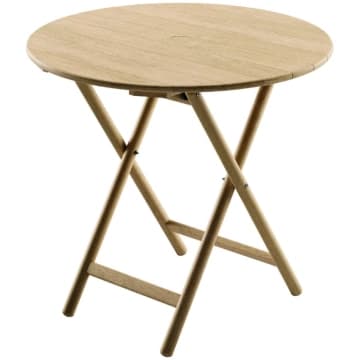 Mesa Dobrável Redonda Tramontina Bossa 80x75 cm em Madeira Tauari Natural — Tramontina