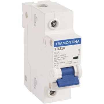 Minidisjuntor TDJ10kA 1 P 80 A curva C Tramontina — Tramontina