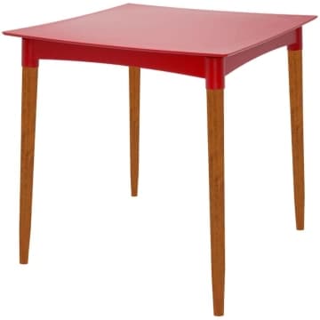 Mesa Tramontina Diana em Polipropileno Vermelho 70cm Pernas de Madeira — Tramontina