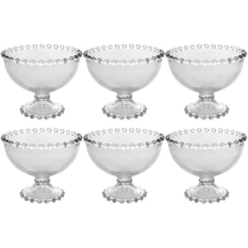 Conjunto 6 Taças de Sobremesa Linha Pearl 220ml Cristal Ecológico Wolff Doces Frutas Mousses — Wolff