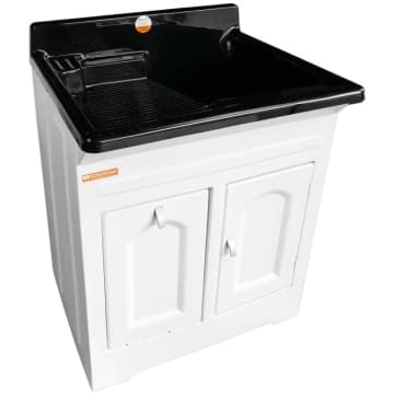 Gabinete Tanque para Lavanderia Preto 50L Lavar Roupas Área — Stilofibras