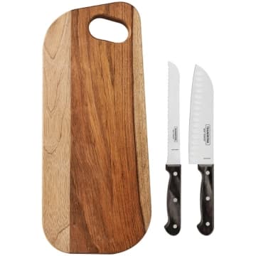 Kit Frios Tramontina Polywood Inox Castanho 3 Peças — Tramontina