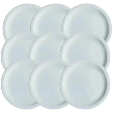 Kit 9 pratos Raso de Mesa Jantar Ceramica Porcelart 2 linha — Porcelarte