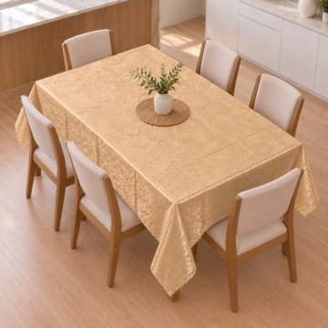 Toalha De Mesa 1,50m x 2,30m Para Mesa 6 Lugares Estampa Floral Impermeável Fácil de Limpar Mostarda — Casa Scarpa