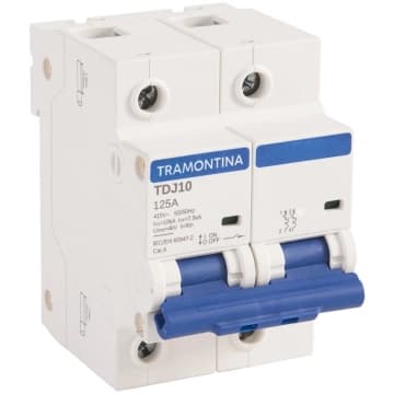 Minidisjuntor TDJ10kA 2 P 125 A curva C Tramontina — Tramontina