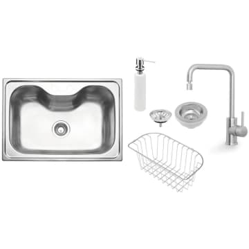 Cuba Tramontina Morgana Aço Inox Acetinado 69x49 cm com Misturador 93806162 — Tramontina