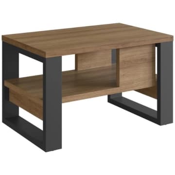 Mesa De Centro Mel Preto Mel 67,5cm(C) x 43,7cm(L) x 40,8cm( — Emovell