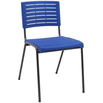 Cadeira Niala Azul Bic em Aço e Polipropileno NR17 Plaxmetal — Plaxmetal
