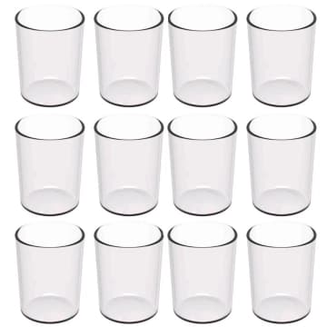 Kit 12 Copos 400ml Transparente Plástico Escolar Refeitórios Servir Água Sucos — Crippa